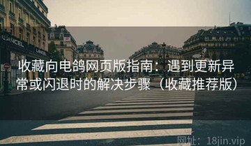 收藏向电鸽网页版指南：遇到更新异常或闪退时的解决步骤（收藏推荐版）