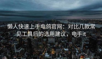 懒人快速上手电鸽官网：对比几款常见工具后的选用建议，电手it