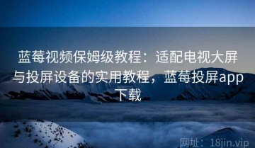 蓝莓视频保姆级教程：适配电视大屏与投屏设备的实用教程，蓝莓投屏app下载