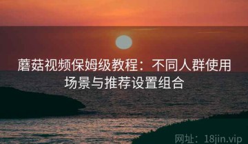 蘑菇视频保姆级教程：不同人群使用场景与推荐设置组合
