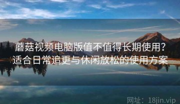 蘑菇视频电脑版值不值得长期使用？适合日常追更与休闲放松的使用方案