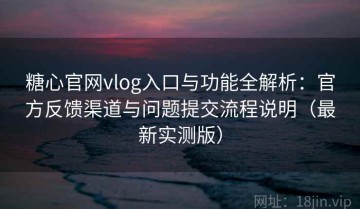 糖心官网vlog入口与功能全解析：官方反馈渠道与问题提交流程说明（最新实测版）