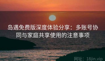 岛遇免费版深度体验分享：多账号协同与家庭共享使用的注意事项