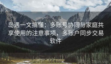 岛遇一文搞懂：多账号协同与家庭共享使用的注意事项，多账户同步交易软件