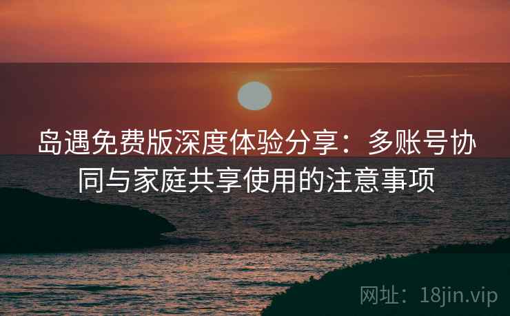 岛遇免费版深度体验分享：多账号协同与家庭共享使用的注意事项