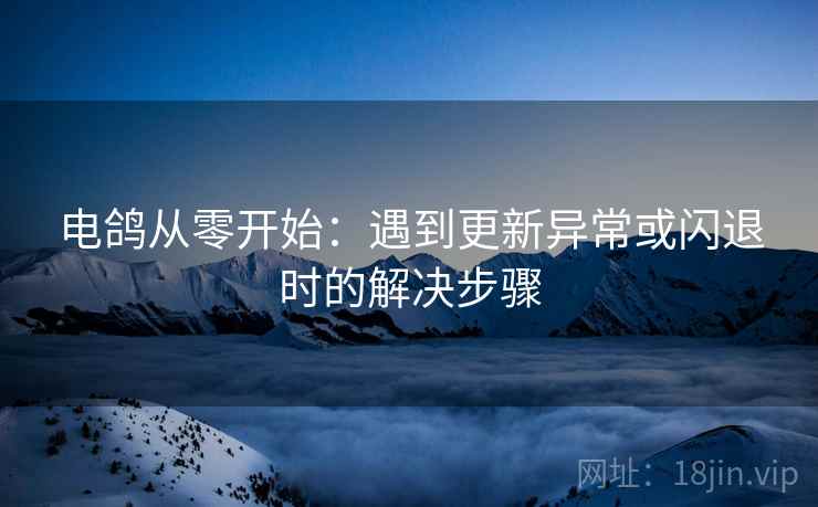 电鸽从零开始：遇到更新异常或闪退时的解决步骤