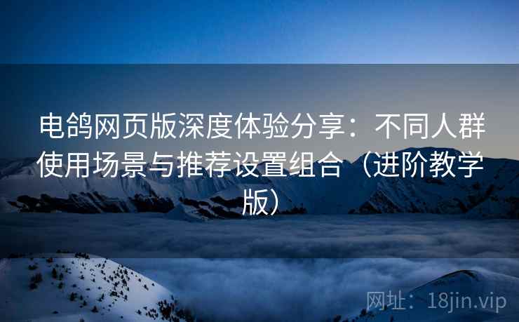电鸽网页版深度体验分享：不同人群使用场景与推荐设置组合（进阶教学版）