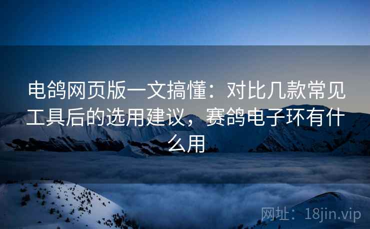电鸽网页版一文搞懂：对比几款常见工具后的选用建议，赛鸽电子环有什么用