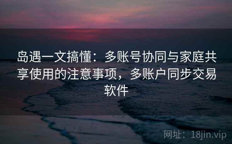 岛遇一文搞懂:多账号协同与家庭共享使用的注意事项,多账户同步交易软件 岛遇一文搞懂:多账号协同与家庭共享使用的注意事项,多账户同步交易软件